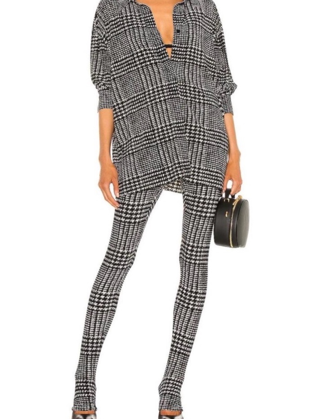 Norma Kamali leggings Glenn plaid sz M new with tags